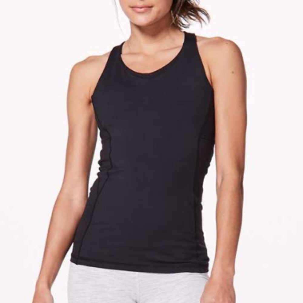 Lululemon Stash N Run Tank Sz 6 Medium Support For B/C Cup Black